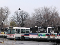 Bus #7411, tagged as scrap, at South Shops on November 26, 2004.