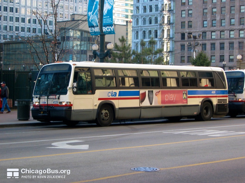 Bus #4529 at State and Washington, working route #36 Broadway, on February 26, 2004.