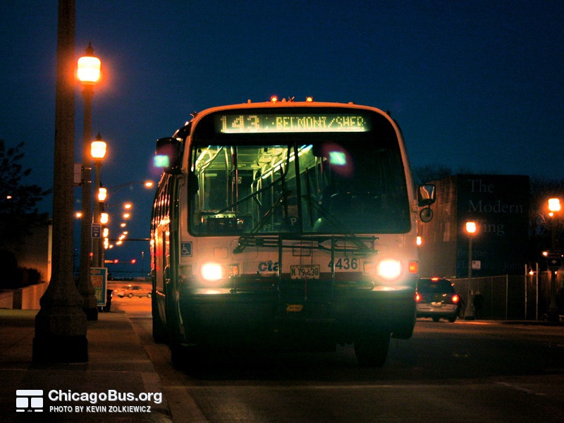 Bus #4436 at Monroe and Michigan, working route #143 Stockton/Michigan Express, on November  9, 2006.