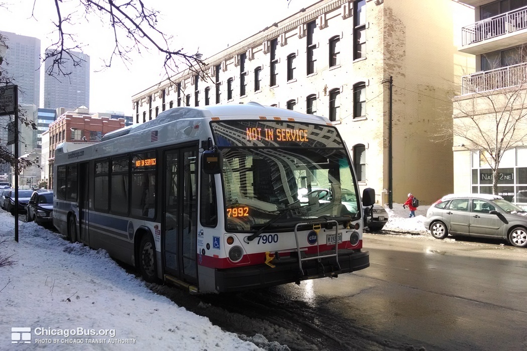 Bus #7900 at CTA Headquarters on February 18, 2014.