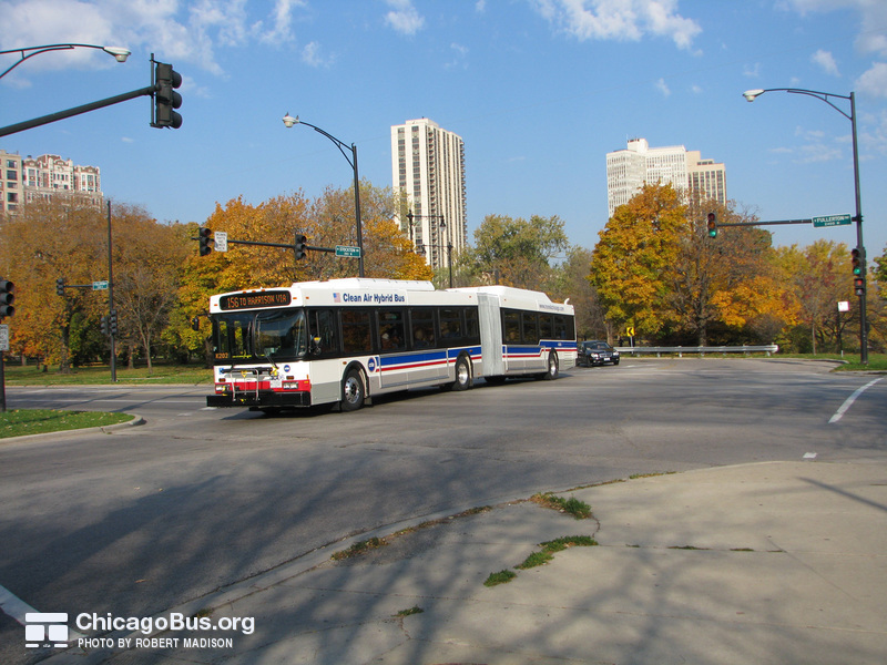 Bus #4006 at Stockton and Fullerton, working route #156 LaSalle, on November  4, 2008.