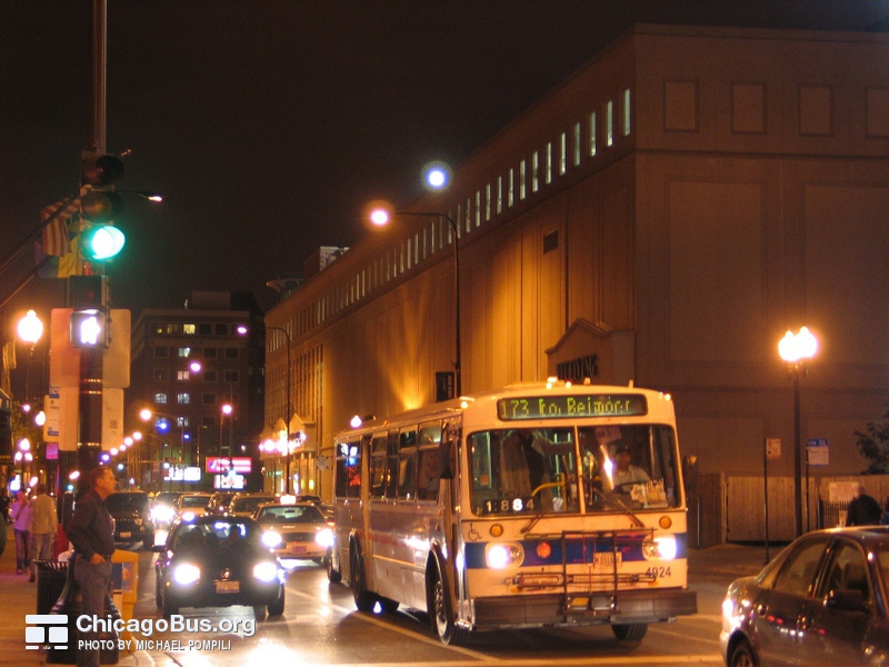 Bus #4924 at Belmont and Halsted working route #173 University of Chicago/Lakeview Express on May 21, 2005.