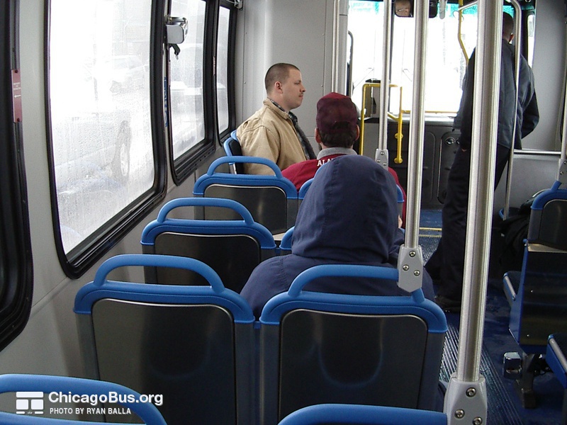The interior of prototype bus #7800 on January 22, 2005.