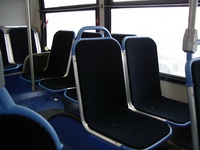The interior of prototype bus #7800 on January 22, 2005. The bus featured "CitiPro" seats from Freedman Seating Company.