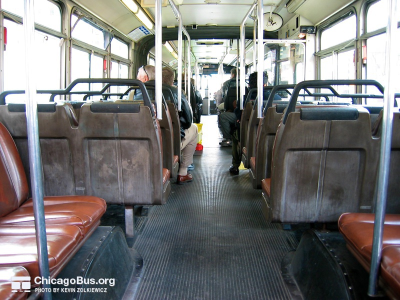 The interior of a 7300-series MAN Articulated on April 13, 2004.