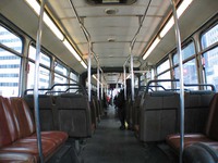 The interior of bus #7402, working route #147 Outer Drive Express, on March 11, 2004.