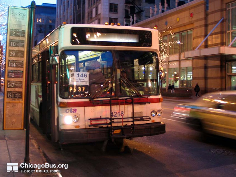 Bus #4218 at State and Madison, working route #146 Inner Drive/Michigan Express, on March 10, 2004.