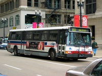 Bus #6005 at Washington and Michigan, working route #151 Sheridan, on April 28, 2004.