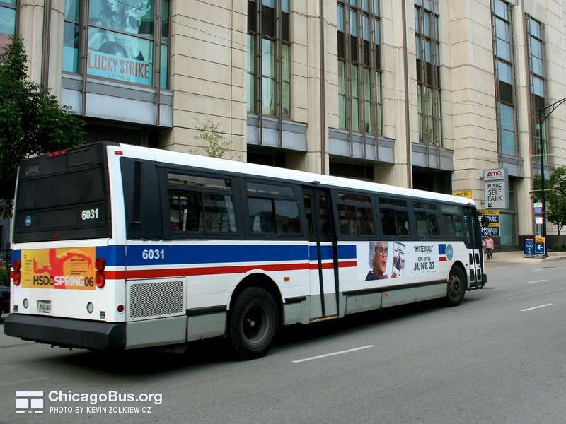 Bus #6031 at Columbus and Illinois on June 28, 2006.