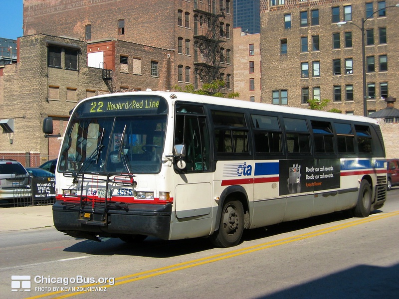 Bus #4575 at Clark and Polk, working route #22 Clark, on September 27, 2005.
