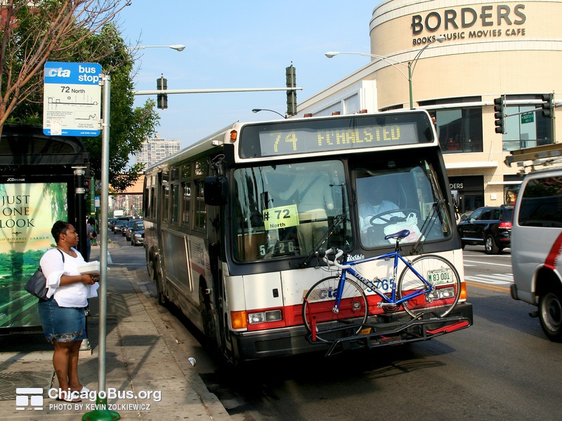 Bus #5765 at North and Halsted, working route #72 North, on June 16, 2006.