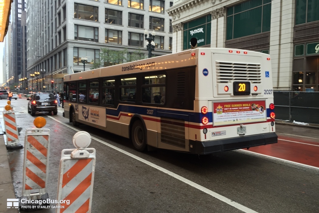 Bus #2027 at Madison and State, working route #20 Madison, on June 26, 2015.