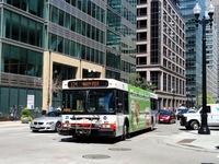 Bus #1627 at Clinton and Jackson, working route #124 Navy Pier, on July 17, 2015.